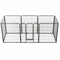 Box Per Cani Con 8 Pannelli In Acciaio 80x100 Cm Nero VidaXL
