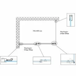 Box Doccia 8 MM A 2 Lati Parete Fissa Laterale + Porta Scorrevole Reversibile Altezza 190 Cm 70x100 -COSTWAY shop 10975032 5