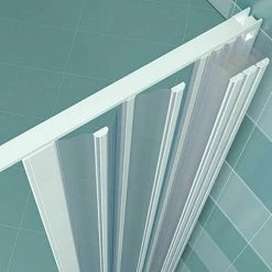 Box Doccia Luna 75x75 Cm Pvc Apertura A Soffietto Angolare -COSTWAY shop 11623135 3