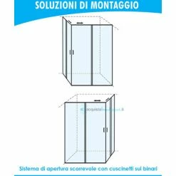 Box Doccia Angolare Porta Scorrevole 60x70 Cm Trasparente -COSTWAY shop 11907731 3