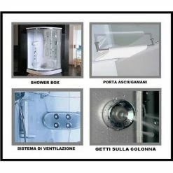 Bagno Italia Cabina Idromassaggio Cm 110x110 Box Multifunzione Con Bagno Turco Due Persone Con Cromoterapia -COSTWAY shop 12227658 3