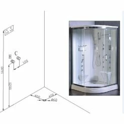 Bagno Italia Cabina Idromassaggio Cm 110x110 Box Multifunzione Con Bagno Turco Due Persone Con Cromoterapia -COSTWAY shop 12227658 4