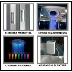 Bagno Italia Cabina Idromassaggio 6 Getti Con Vasca Box Doccia 120x85 Multifunzione -COSTWAY shop 12227832 3