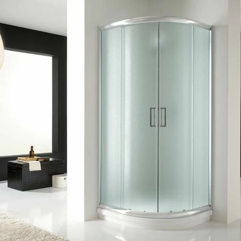 Box Doccia Semicircolare Scorrevole Vetro Stampato H 198 Mod. Alabama 90x90 Cm 2 Box Doccia Semicircolare Scorrevole Vetro Stampato H 198 Mod. Alabama 90x90 Cm - immagine 2