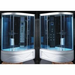 Bagno Italia Box Idromassaggio Cabina Doccia Multifunzione 115x90cm Versione Sinistra Con Vasca Bagno Turco Sauna