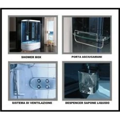 Bagno Italia Box Idromassaggio Cabina Doccia Multifunzione 115x90cm Versione Sinistra Con Vasca Bagno Turco Sauna -COSTWAY shop 13140484 4
