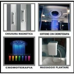 Bagno Italia Box Idromassaggio Cabina Doccia Multifunzione 115x90cm Versione Sinistra Con Vasca Bagno Turco Sauna -COSTWAY shop 13140484 5