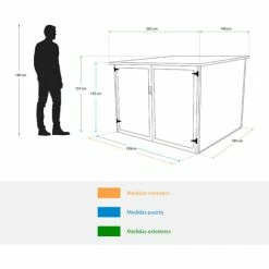 Box In Metallo Per Bicicletta Gardiun Veloc II (X4) 4,02 M² Esterni 198x203x157 Cm -COSTWAY shop 13160311 4