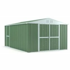 Casetta In Acciaio Deposito Box In Lamiera Da Giardino 327x459cm X H215cm - 201KG - 15,01mq - VERDE