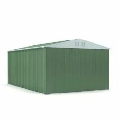 Casetta In Acciaio Deposito Box In Lamiera Da Giardino 327x459cm X H215cm - 201KG - 15,01mq - VERDE -COSTWAY shop 13198423 3
