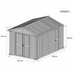 Casetta In Acciaio Deposito Box In Lamiera Da Giardino 327x459cm X H215cm - 201KG - 15,01mq - VERDE -COSTWAY shop 13198423 5