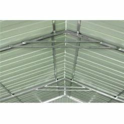 Container Capanno In Acciaio Box Garage Auto In Lamiera Deposito Con Doppia Saracinesca 664x721cm X H372cm - 810KG - 48mq - VERDE -COSTWAY shop 13399820 3