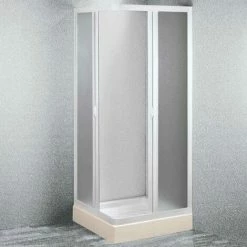 Box Doccia Scorrevole In Acrilico Mod. Smart Con Apertura Centrale 80x80 Cm -COSTWAY shop 16042271 3