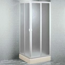 Box Doccia Scorrevole In Acrilico Mod. Smart Con Apertura Centrale 80x80 Cm -COSTWAY shop 16042271 4