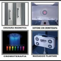 Bagno Italia Box Idromassaggio 120X80 Cabina Doccia Multifunzione Bluetooth Cromoterapia Ozonoterapia -COSTWAY shop 17062404 3