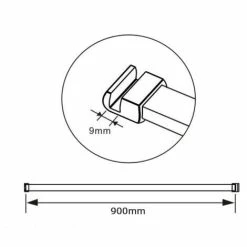 Barra Stabilizzatrice Tagliabile Rinforzato Per Box Doccia Da 90 Cm Per Vetro Spessore Da 6-8 Mm -COSTWAY shop 19907829 5