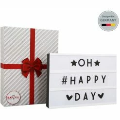 Box LED Luminoso I Luce Decorativa Con Lettere Intercambiabili I Lavagna Luminosa I Illuminazione Da Interno I Luce Bianca I Corpo In Plastica Bianca I Batterie AA I Lampadine LED I 4,5 W I IP20