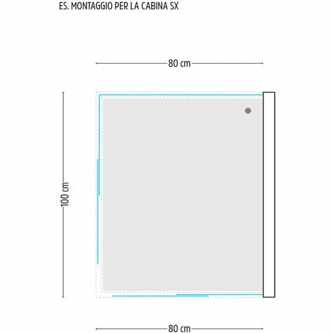 Ogomondo Box Cabina Doccia Corner 3 Lati Cristallo Temprato Serigrafato 80x100x80 Sinistro 4 Ogomondo Box Cabina Doccia Corner 3 Lati Cristallo Temprato Serigrafato 80x100x80 Sinistro - immagine 4