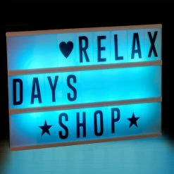 Relaxdays Light Box Cambia Colore, Insegna Luminosa, 85 Lettere & Simboli, 3 Righe, A Batterie, Lampada, Cornice, Bianco -COSTWAY shop 21165418 5