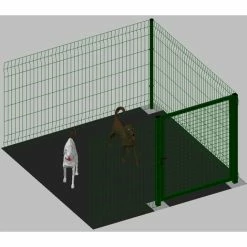 MODULO AGGIUNTIVO Cm 200x200x102h PER RECINTO-BOX MODULARE PER CANI IN FERRO ZINCATO E VERNICIATO VERDE-CON PALI A TASSELLARE