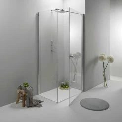 BOX DOCCIA ELITE ANGOLARE 70x90 CM PORTA BATTENTE CON LATO FISSO TRASPARENTE