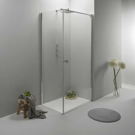 BOX DOCCIA ELITE ANGOLARE 70x90 CM PORTA BATTENTE CON LATO FISSO TRASPARENTE 2 BOX DOCCIA ELITE ANGOLARE 70x90 CM PORTA BATTENTE CON LATO FISSO TRASPARENTE - immagine 2