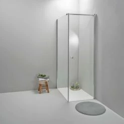 BOX DOCCIA ELITE ANGOLARE 90x70 CM PORTA BATTENTE CON LATO FISSO TRASPARENTE