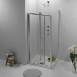 Elite Box Doccia A Libro 80x100 Cm Pieghevole In Cristallo Trasparente 6 Mm