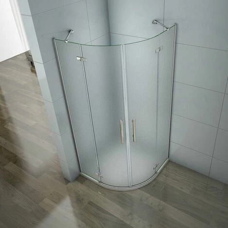 195 Cm Box Doccia Semicircolare Opaco 2 Porte Battenti Sloon Vetro 6 Mm Temperato Satinato Anticalcare Con Barra Stabilizzatrice 80x80 Cm 2 195 Cm Box Doccia Semicircolare Opaco 2 Porte Battenti Sloon Vetro 6 Mm Temperato Satinato Anticalcare Con Barra Stabilizzatrice 80x80 Cm - immagine 2