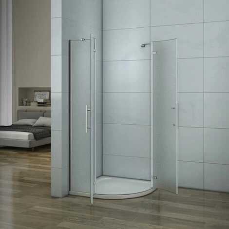 195 Cm Box Doccia Semicircolare Opaco 2 Porte Battenti Sloon Vetro 6 Mm Temperato Satinato Anticalcare Con Barra Stabilizzatrice 80x80 Cm 3 195 Cm Box Doccia Semicircolare Opaco 2 Porte Battenti Sloon Vetro 6 Mm Temperato Satinato Anticalcare Con Barra Stabilizzatrice 80x80 Cm - immagine 3