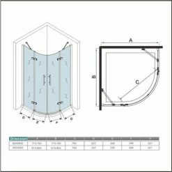 195 Cm Box Doccia Semicircolare Opaco 2 Porte Battenti Sloon Vetro 6 Mm Temperato Satinato Anticalcare Con Barra Stabilizzatrice 80x80 Cm 9 195 Cm Box Doccia Semicircolare Opaco 2 Porte Battenti Sloon Vetro 6 Mm Temperato Satinato Anticalcare Con Barra Stabilizzatrice 80x80 Cm -COSTWAY shop 25794465 5