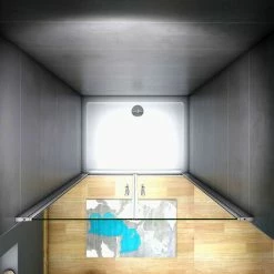 185 Cm Box Doccia Per Nicchia Porta Battente 2 Ante Saloon Cristallo Temperato 5 Mm Trasparente Profilo In Alluminio Processo Di Elettroforesi 70 Cm -COSTWAY shop 26092284 4