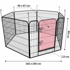 Box Per Cani Zecta 162x140x80 Cm Nera FLAMINGO -COSTWAY shop 26276134 3