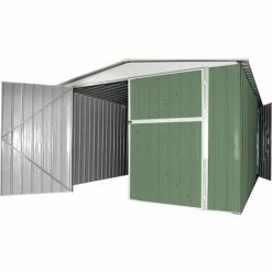 Box Garage Lamiera Deposito In Acciaio Zincato 360x600cm X H2.32m - 346KG – 21,6mq - VERDE