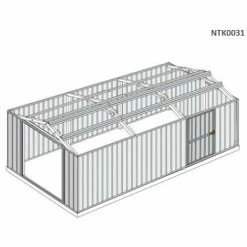 Box Garage Lamiera Deposito In Acciaio Zincato 360x600cm X H2.32m - 346KG – 21,6mq - VERDE -COSTWAY shop 2670430 4