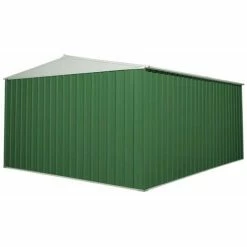 Box Garage Lamiera Zincata Casetta Giardino Acciaio 360x430cm X H2.10m - 185KG - 15,48mq - VERDE -COSTWAY shop 2670432 3