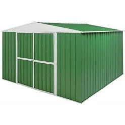 Box In Lamiera Casetta Giardino Acciaio Zincato 360x345cm X H2.12m - 150KG - 12,42 Mq - VERDE