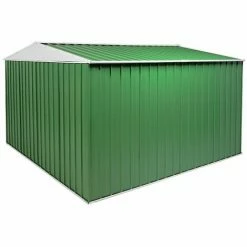Box In Lamiera Casetta Giardino Acciaio Zincato 360x345cm X H2.12m - 150KG - 12,42 Mq - VERDE -COSTWAY shop 2670435 3