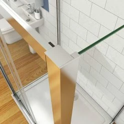 185 Cm Box Doccia A Tre Lati Porta Scorrevole Con Doppia Parete Fissa 140x70x70 Cm Cristallo Temperato 5 Mm Trasparente Telaio Cromato Lucido -COSTWAY shop 26942904 3