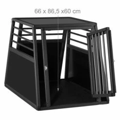 Relaxdays Gabbia Per Cani, In Automobile, Trasportino Bagagliaio Box Trasporto, In Alluminio, 68 X 65,5 X 92,5 Cm, Nero -COSTWAY shop 27225264 5