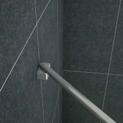 Barra Stabilizzatrice Cromo Lucido Da 45 Cm Installabile Angolarmente Con Due Teste Girevoli Per Box Doccia Walk In Parete Fissa Vetro Da 6-8 Mm -COSTWAY shop 27812884 3