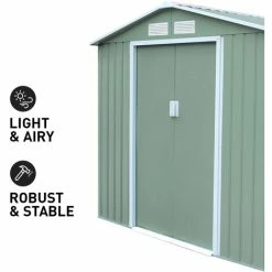 Casetta Da Giardino Box In Lamiera Rimessa Attrezzi Chalet NATURE 213x127x195cm -COSTWAY shop 28103567 3