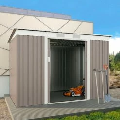 Casetta Lamiera Metallo Grigio Zincata Box Giardino Utensili 261x181x176cm Porto Cervo