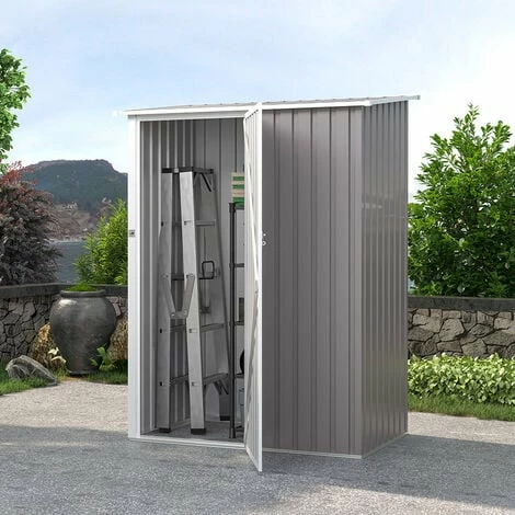 Box Lamiera Giardino Zincata Metallo Grigio Casetta Utensili Amalfi 143X89x186cm 1 Box Lamiera Giardino Zincata Metallo Grigio Casetta Utensili Amalfi 143X89x186cm