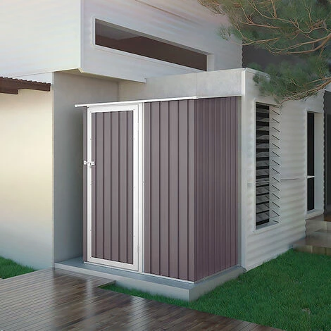 Box Lamiera Giardino Zincata Metallo Grigio Casetta Utensili Amalfi 143X89x186cm 2 Box Lamiera Giardino Zincata Metallo Grigio Casetta Utensili Amalfi 143X89x186cm - immagine 2