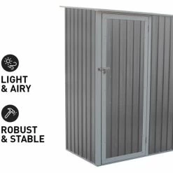 Box Lamiera Giardino Zincata Metallo Grigio Casetta Utensili Amalfi 143X89x186cm 8 Box Lamiera Giardino Zincata Metallo Grigio Casetta Utensili Amalfi 143X89x186cm -COSTWAY shop 28103587 4