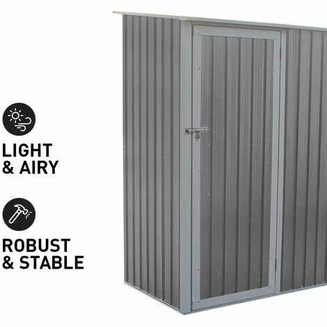 Box Lamiera Giardino Zincata Metallo Grigio Casetta Utensili Amalfi 143X89x186cm 4 Box Lamiera Giardino Zincata Metallo Grigio Casetta Utensili Amalfi 143X89x186cm - immagine 4