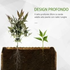 Outsunny Fioriera Box Rettangolare Per Piante In Legno Di Abete, 80x33x30cm -COSTWAY shop 28946203 4