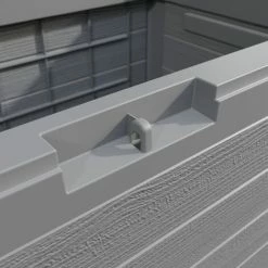 Deuba Baule Da Giardino Effetto Legno Contenitore Da Esterno Box Portacuscini Cassapanca Per Esterni Grigio -COSTWAY shop 29545302 3