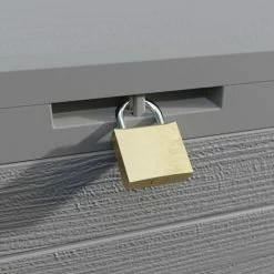 Deuba Baule Da Giardino Effetto Legno Contenitore Da Esterno Box Portacuscini Cassapanca Per Esterni Grigio -COSTWAY shop 29545302 5